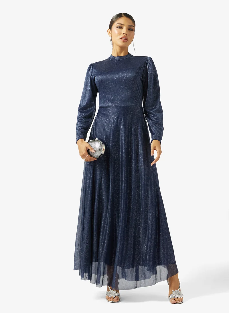 خزانة فستان لامع بقصة مخروطية